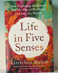 Life in Five Senses book by Gretchen Rubin with a colorful painted cover